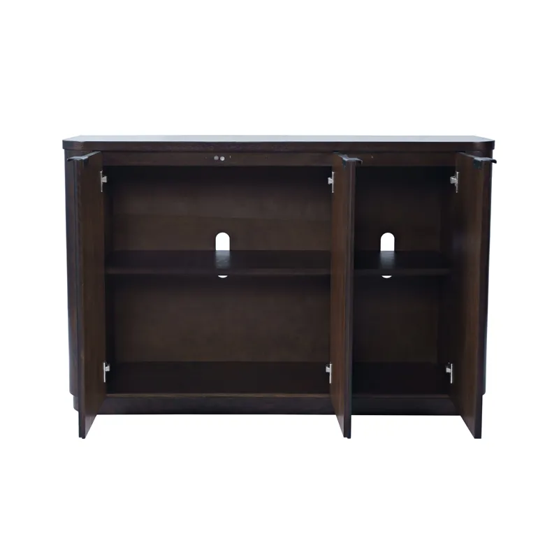 Janzen 50\" Minimalist Modern Curved Storage Console TV Cabinet With Adjustable Shelves