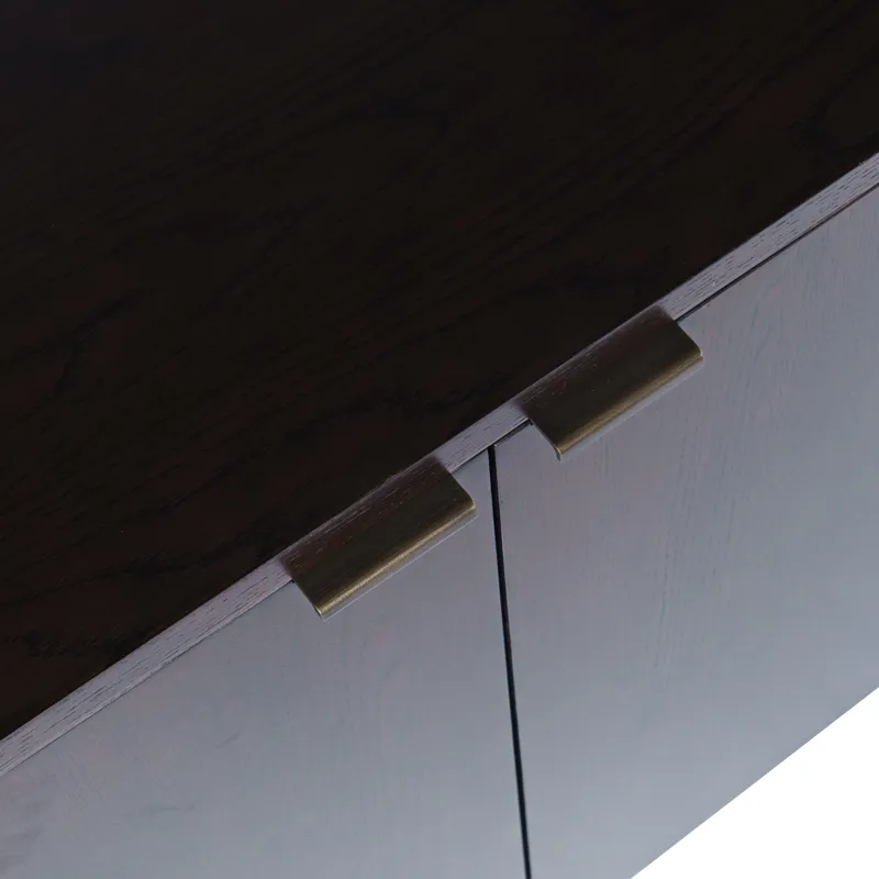 Janzen 50\" Minimalist Modern Curved Storage Console TV Cabinet With Adjustable Shelves