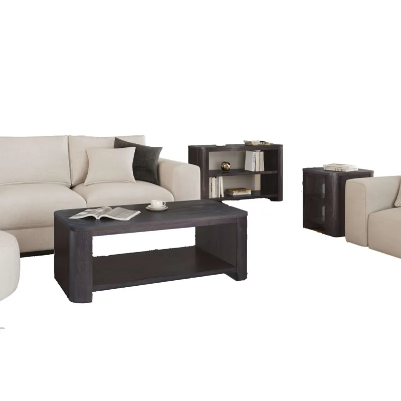 Janzen Three Piece Contemporary Modern Living Room Occasional Table Set