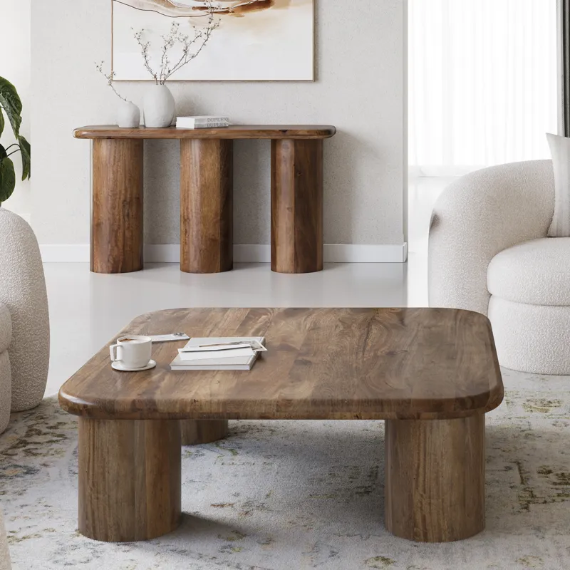 Mandara Global Modern 44\" Square Solid Wood Coffee Table