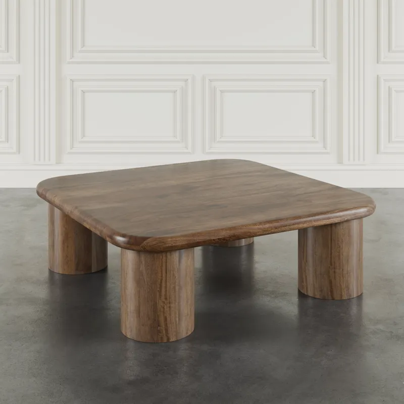 Mandara Global Modern 44\" Square Solid Wood Coffee Table