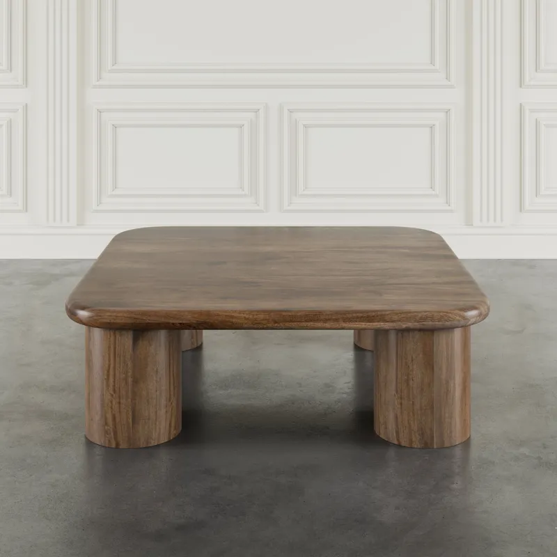Mandara Global Modern 44\" Square Solid Wood Coffee Table