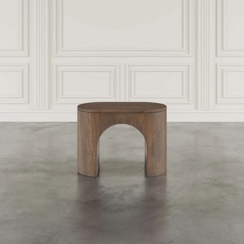 Luna Modern Architectural Three Piece Curved Living Room Table Set