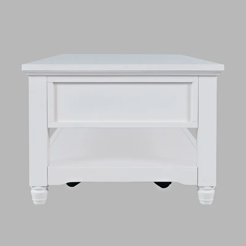 Westport Modern Farmhouse 50\" Coffee Table With Storage And Caster Wheels