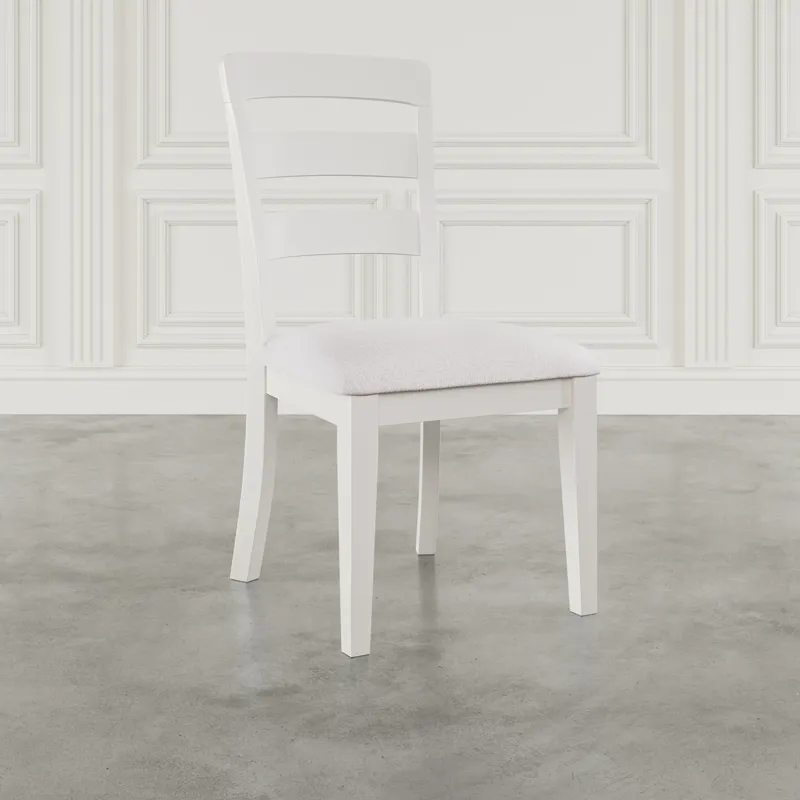 Westport Modern Farmhouse Upholstered Ladderback Dining Chair Set Of 2
