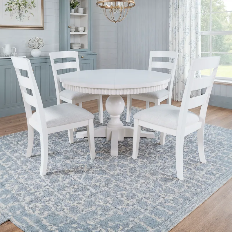 Westport Modern Farmhouse Upholstered Ladderback Dining Chair Set Of 2