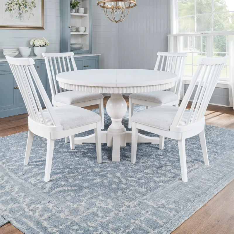 Westport Modern Farmhouse Upholstered Dowelback Dining Chair Set Of 2