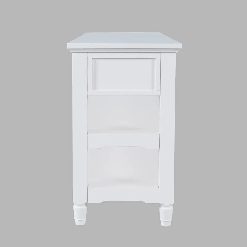 Westport Modern Farmhouse 50\" Sofa Console Table With Storage Drawers And Shelves