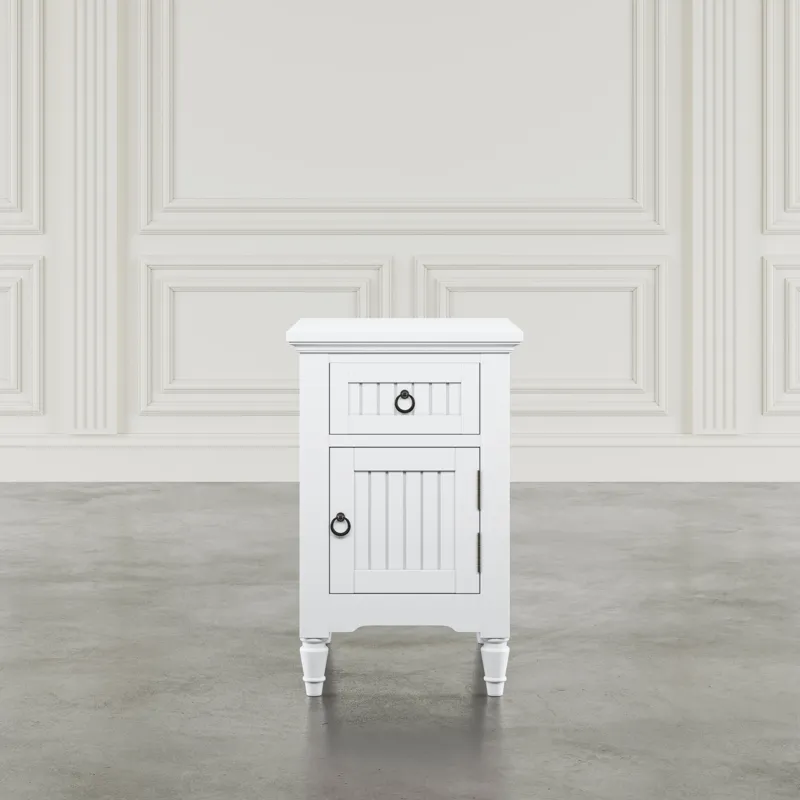 Westport Modern Farmhouse USB Charging Storage Cabinet Chairside End Table