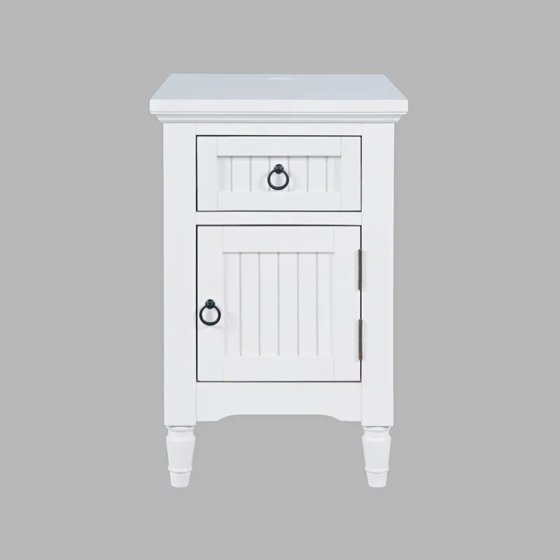 Westport Modern Farmhouse USB Charging Storage Cabinet Chairside End Table