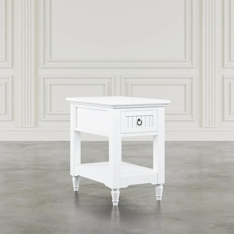 Westport Modern Farmhouse Chairside End Table With Storage Shelf