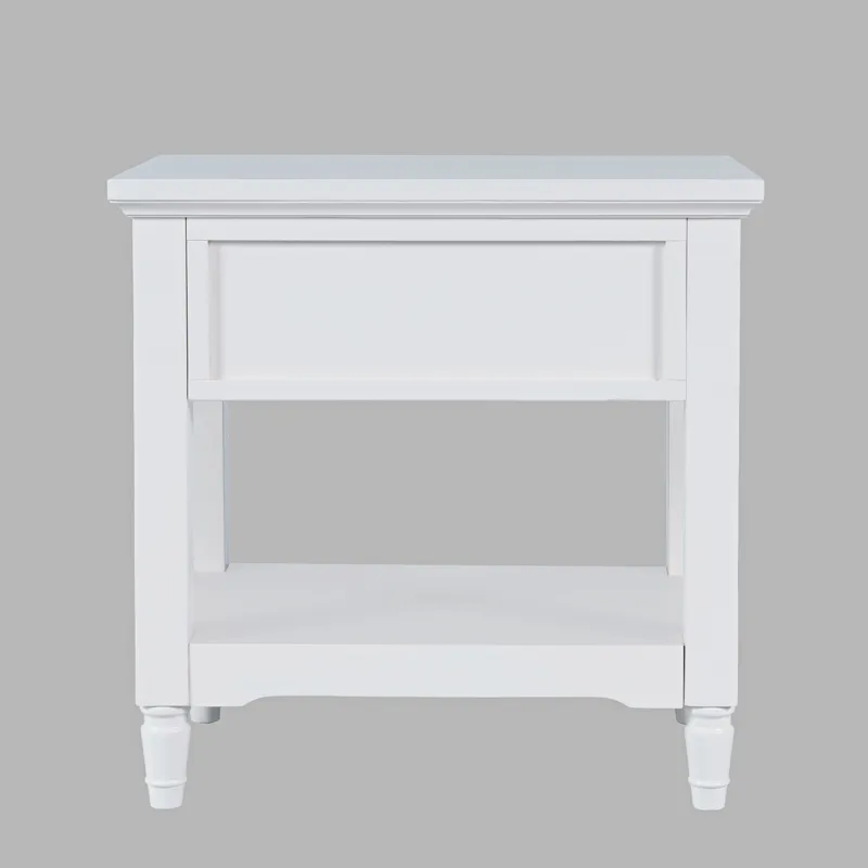 Westport Modern Farmhouse Chairside End Table With Storage Shelf