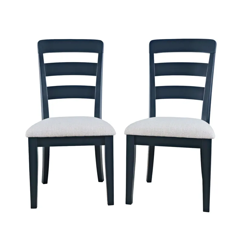 Westport Seven Piece Modern Farmhouse 66" Pedestal Dining Set With Upholstered Ladderback Chairs