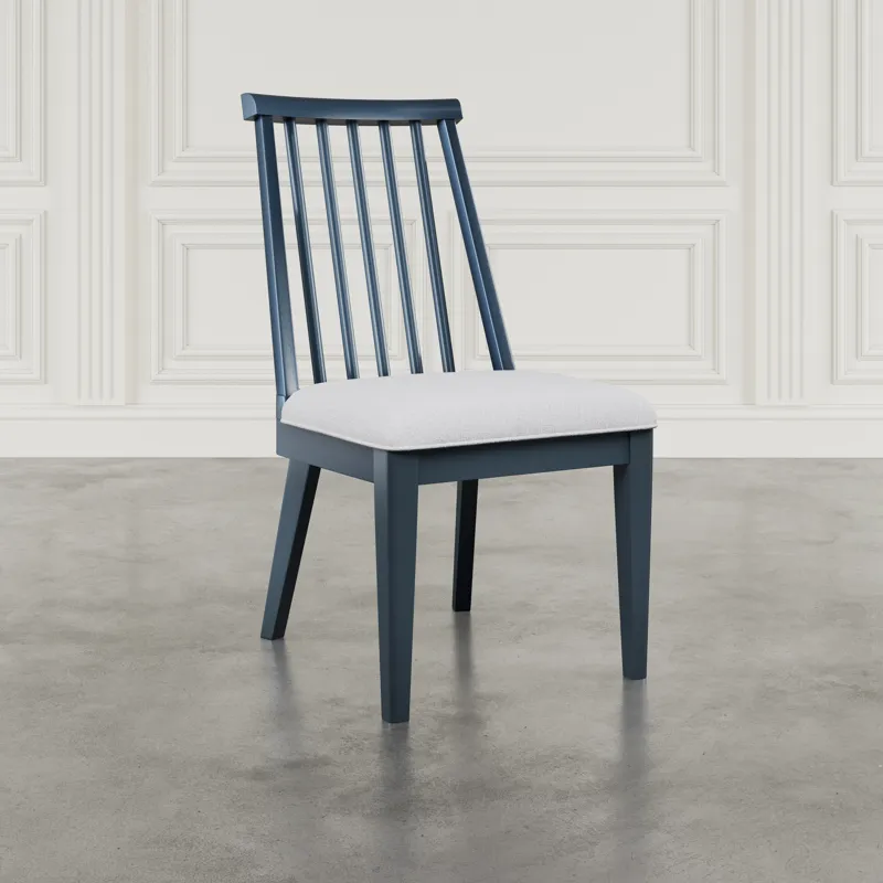 Westport Five Piece Modern Farmhouse 72" Dining Set With Upholstered Dowel Back Chairs
