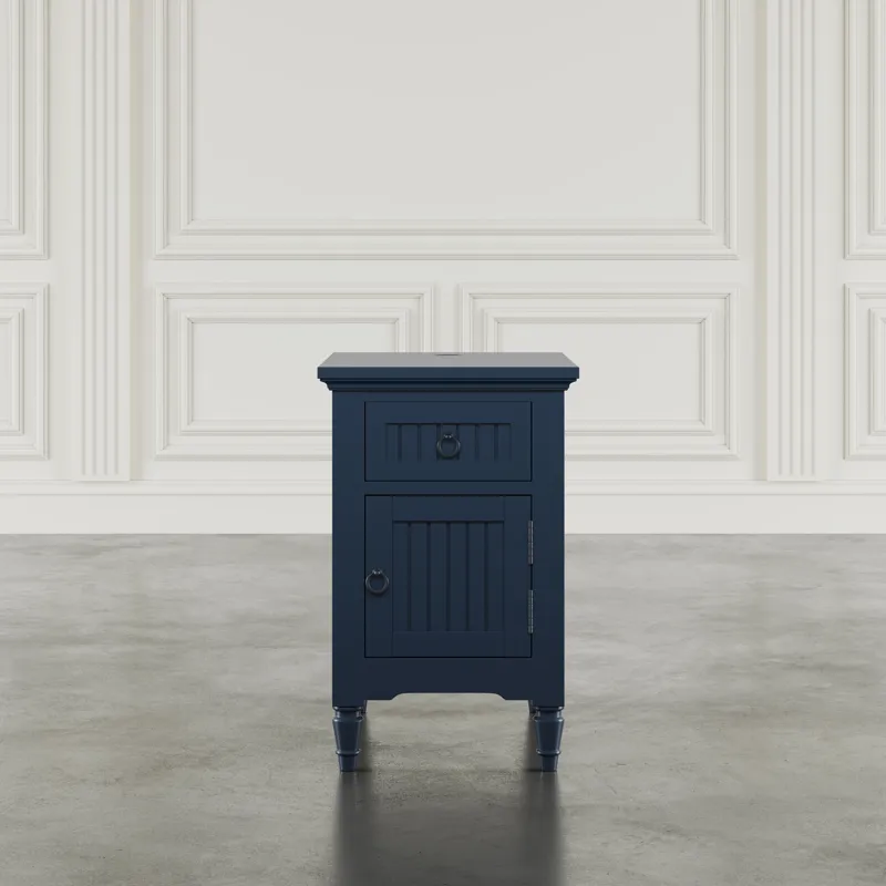 Westport Modern Farmhouse USB Charging Storage Cabinet Chairside End Table