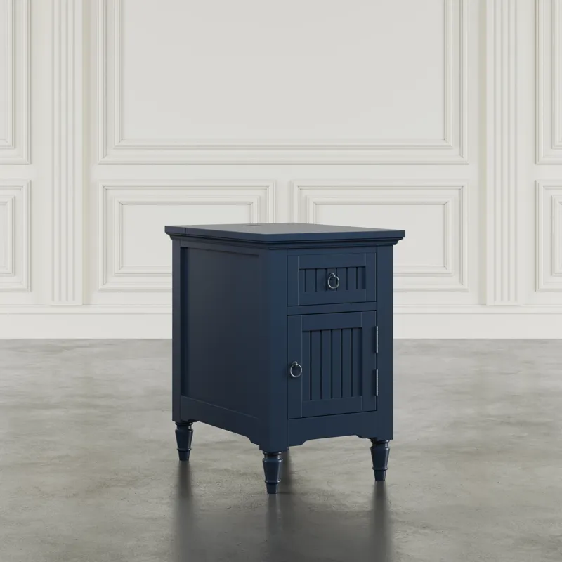 Westport Modern Farmhouse USB Charging Storage Cabinet Chairside End Table