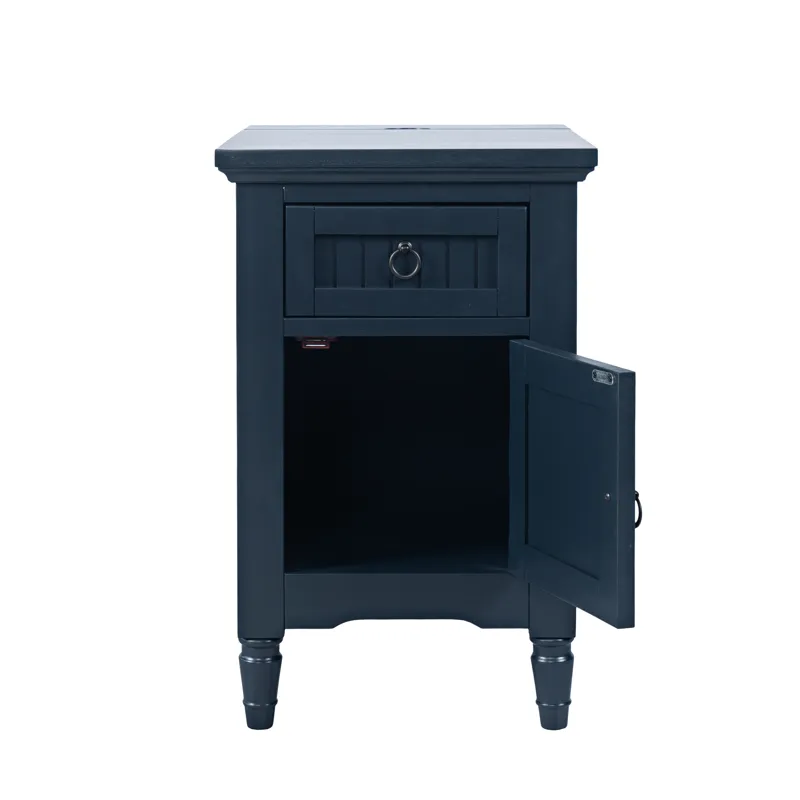 Westport Modern Farmhouse USB Charging Storage Cabinet Chairside End Table