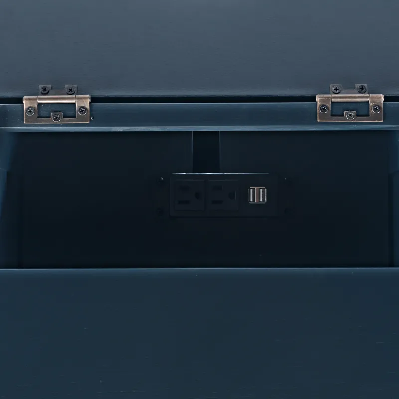 Westport Modern Farmhouse USB Charging Storage Cabinet Chairside End Table