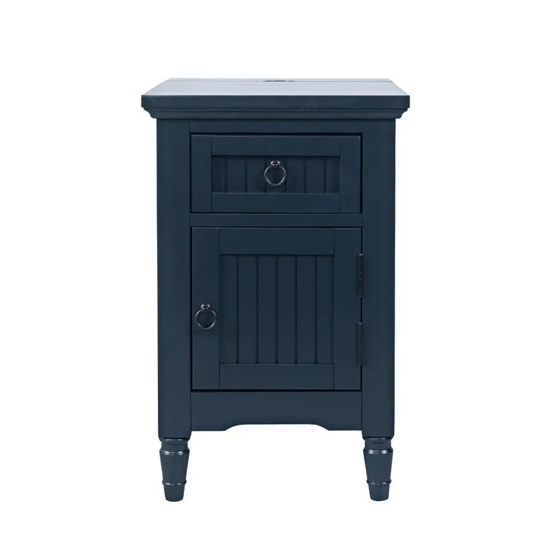 Westport Modern Farmhouse USB Charging Storage Cabinet Chairside End Table