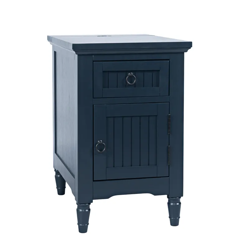Westport Modern Farmhouse USB Charging Storage Cabinet Chairside End Table