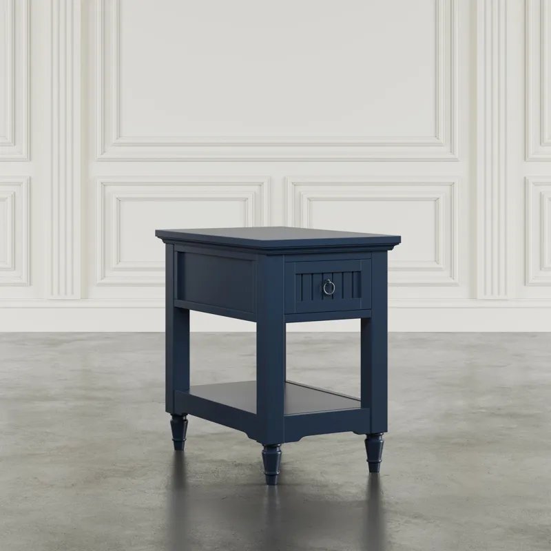 Westport Modern Farmhouse Chairside End Table With Storage Shelf