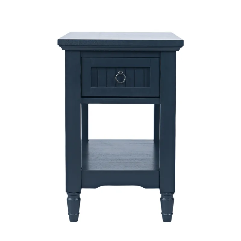 Westport Modern Farmhouse Chairside End Table With Storage Shelf