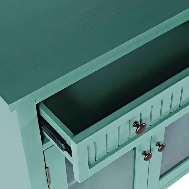 Westport 32" Glass Door Accent Cabinet a€“ Cottage Transitional Storage With Adjustable Shelves