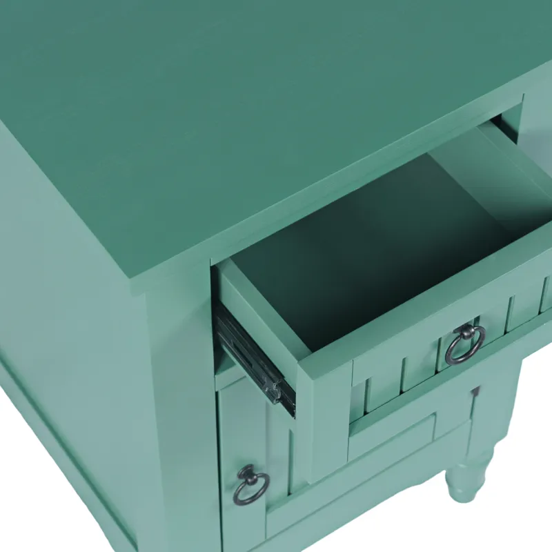 Westport Modern Farmhouse USB Charging Storage Cabinet Chairside End Table