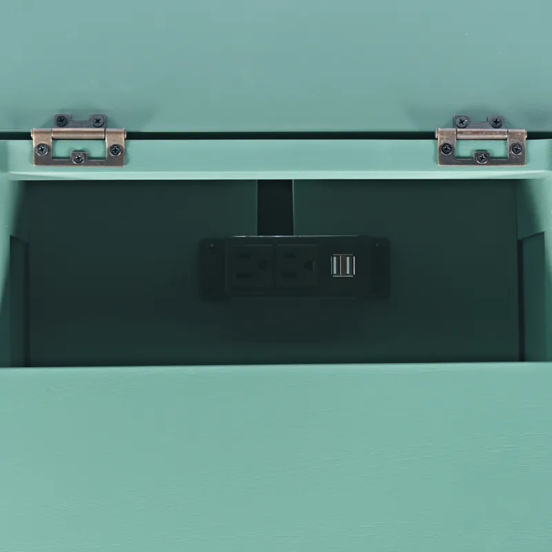 Westport Modern Farmhouse USB Charging Storage Cabinet Chairside End Table