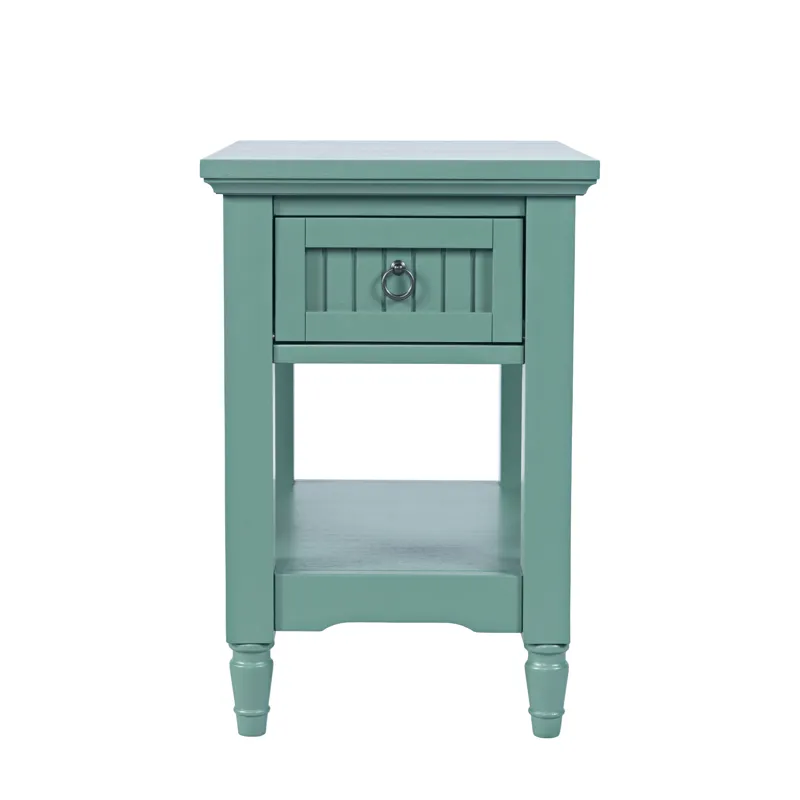 Westport Modern Farmhouse Chairside End Table With Storage Shelf