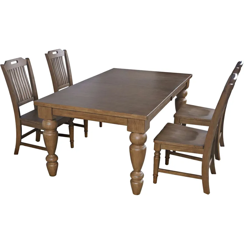 Winchester Classic Farmhouse Rectangular 5-Piece Dining Set With Extension Table