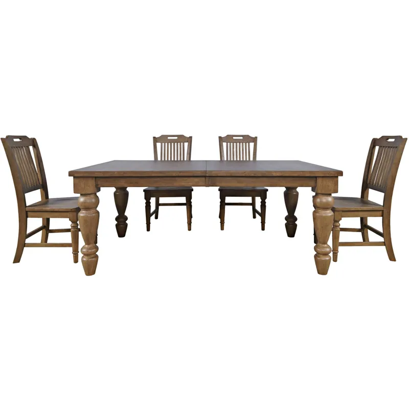 Winchester Classic Farmhouse Rectangular 5-Piece Dining Set With Extension Table