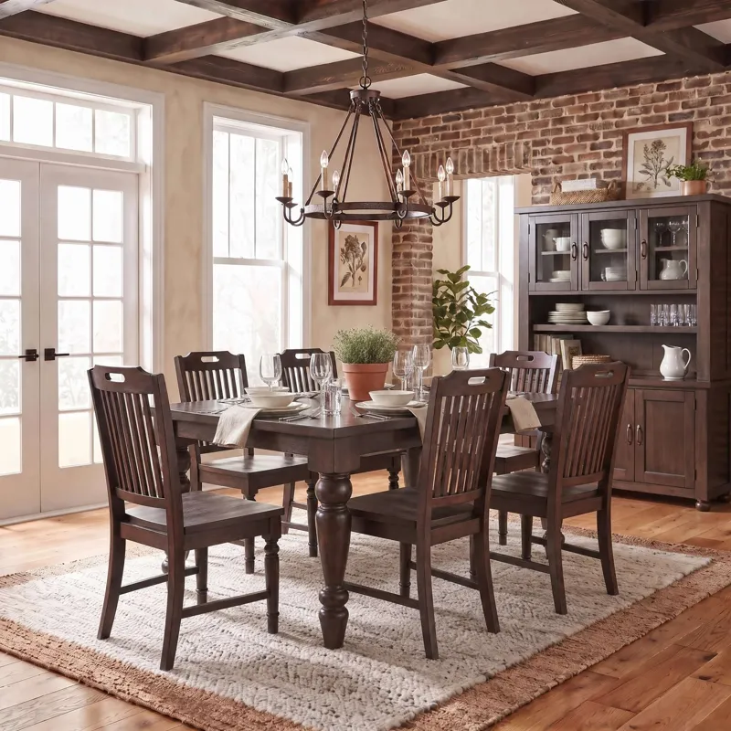 Winchester Classic Farmhouse Rectangular 7-Piece Dining Set With Extension Table