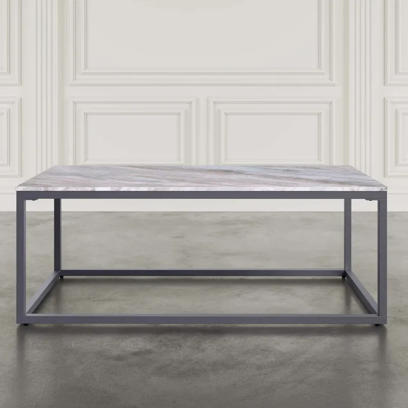 Wynn 48\" Modern Luxe Solid Marble Coffee Table