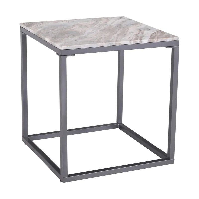 Wynn Modern Luxe Solid Marble Square End Table