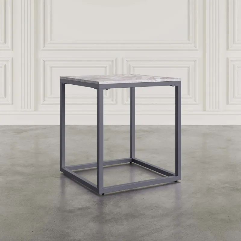 Wynn Modern Luxe Solid Marble Square End Table