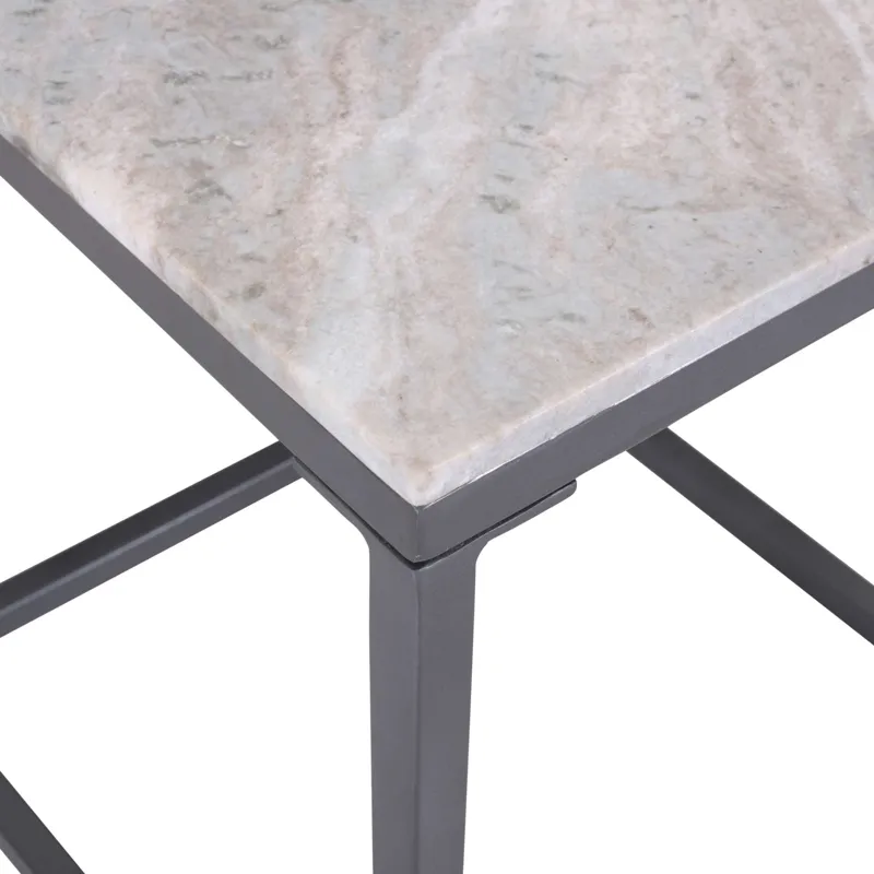Wynn Modern Luxe Solid Marble Square End Table