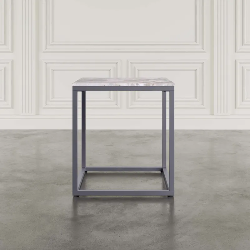 Wynn Modern Luxe Solid Marble Square End Table