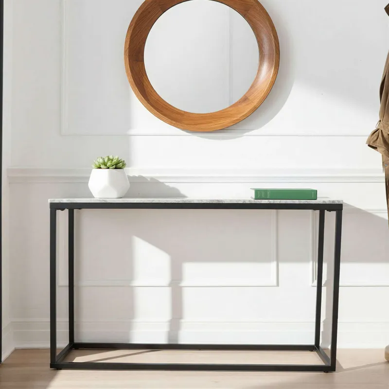 Wynn 50\" Modern Luxe Solid Marble Sofa Console Table