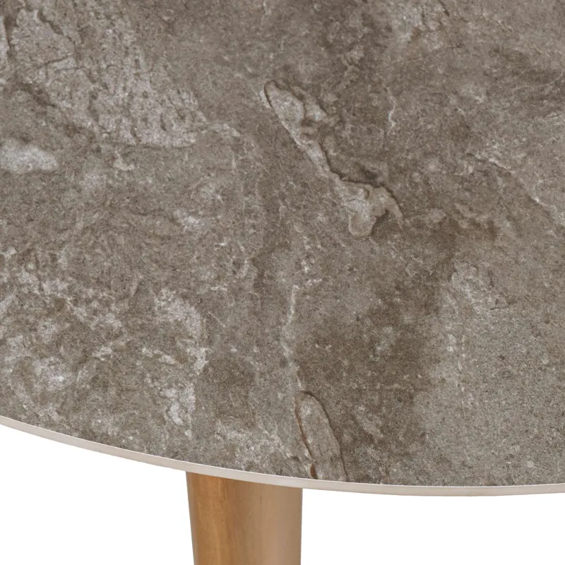 Sierrafina Modern Rustic 47-Inch Round Sintered Stone Dining Table