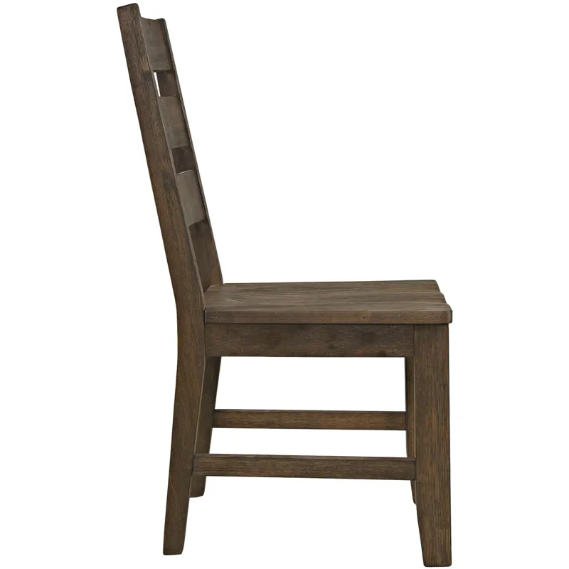 Sierrafina 5-Piece Modern Rustic 87-Inch Trestle Sintered Stone Dining Set With Ladderback Chairs