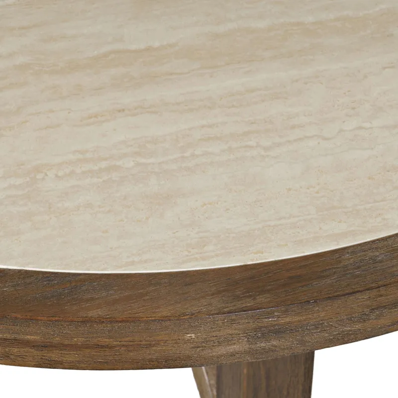 Sierrafina Modern Rustic 52-Inch Round Sintered Stone Dining Table