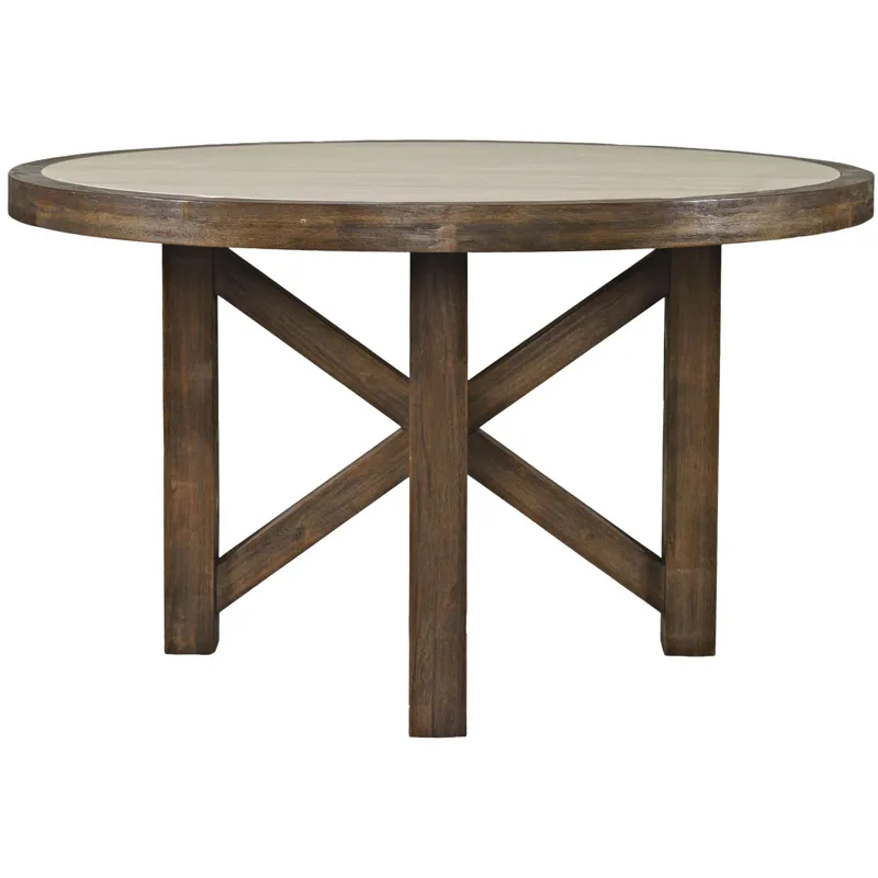 Sierrafina Modern Rustic 52-Inch Round Sintered Stone Dining Table
