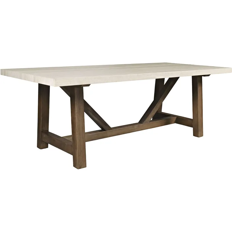 Sierrafina Modern Rustic 87-Inch Sintered Stone Trestle Dining Table