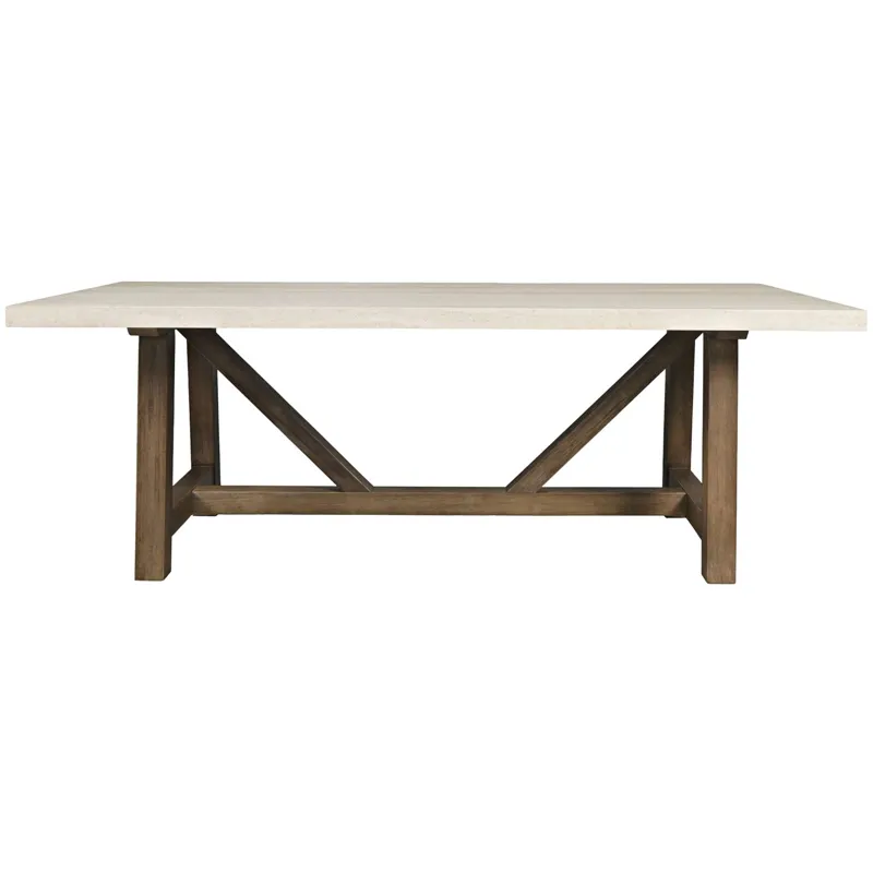 Sierrafina Modern Rustic 87-Inch Sintered Stone Trestle Dining Table