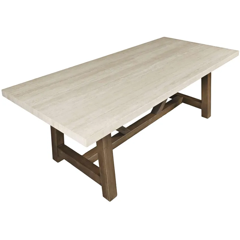 Sierrafina Modern Rustic 87-Inch Sintered Stone Trestle Dining Table
