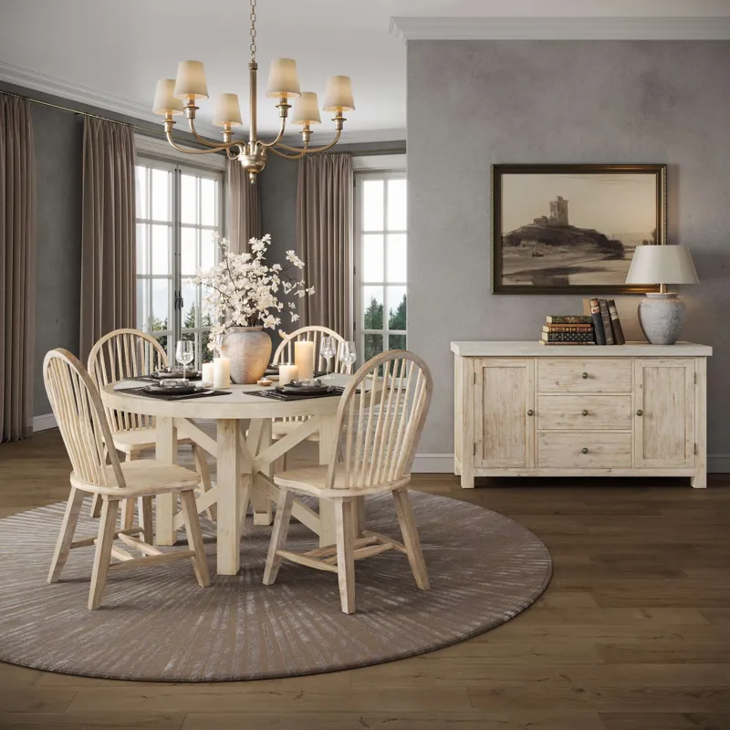 Sierrafina Modern Rustic Hoop-Back Dining Chairs Set Of 2