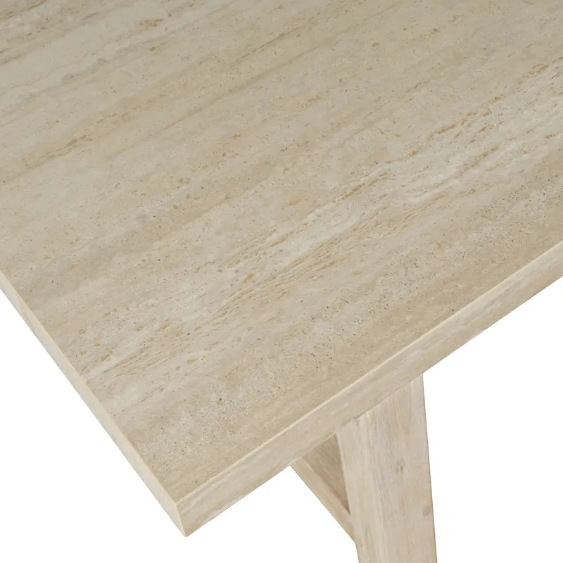 Sierrafina Modern Rustic 72-Inch Sintered Stone Trestle Counter Height Dining Table