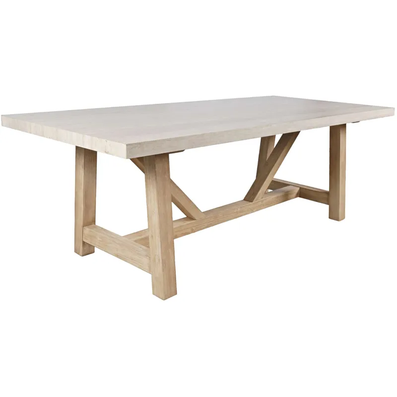Sierrafina Modern Rustic 87-Inch Sintered Stone Trestle Dining Table