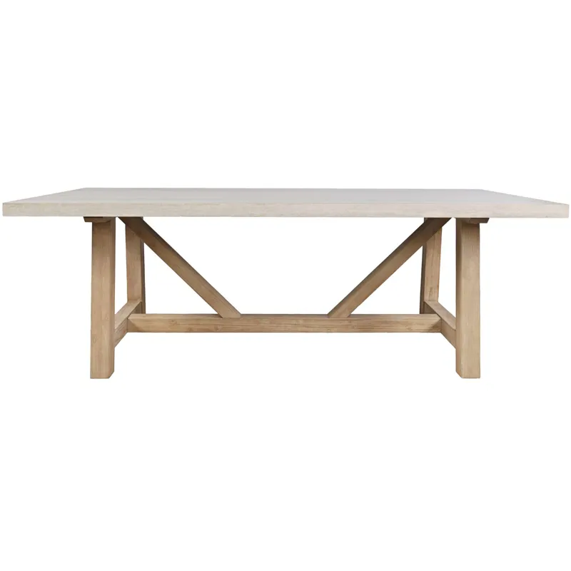 Sierrafina Modern Rustic 87-Inch Sintered Stone Trestle Dining Table